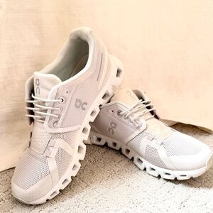 On Cloud Pearl White Athletic Sneakers